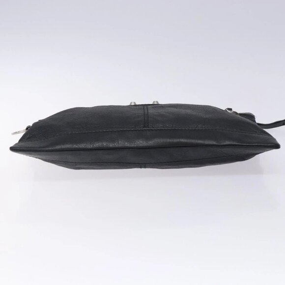BALENCIAGA Classic Clip M Clutch Bag Leather Black Silver 273022 Auth 132272 - Picture 6 of 15